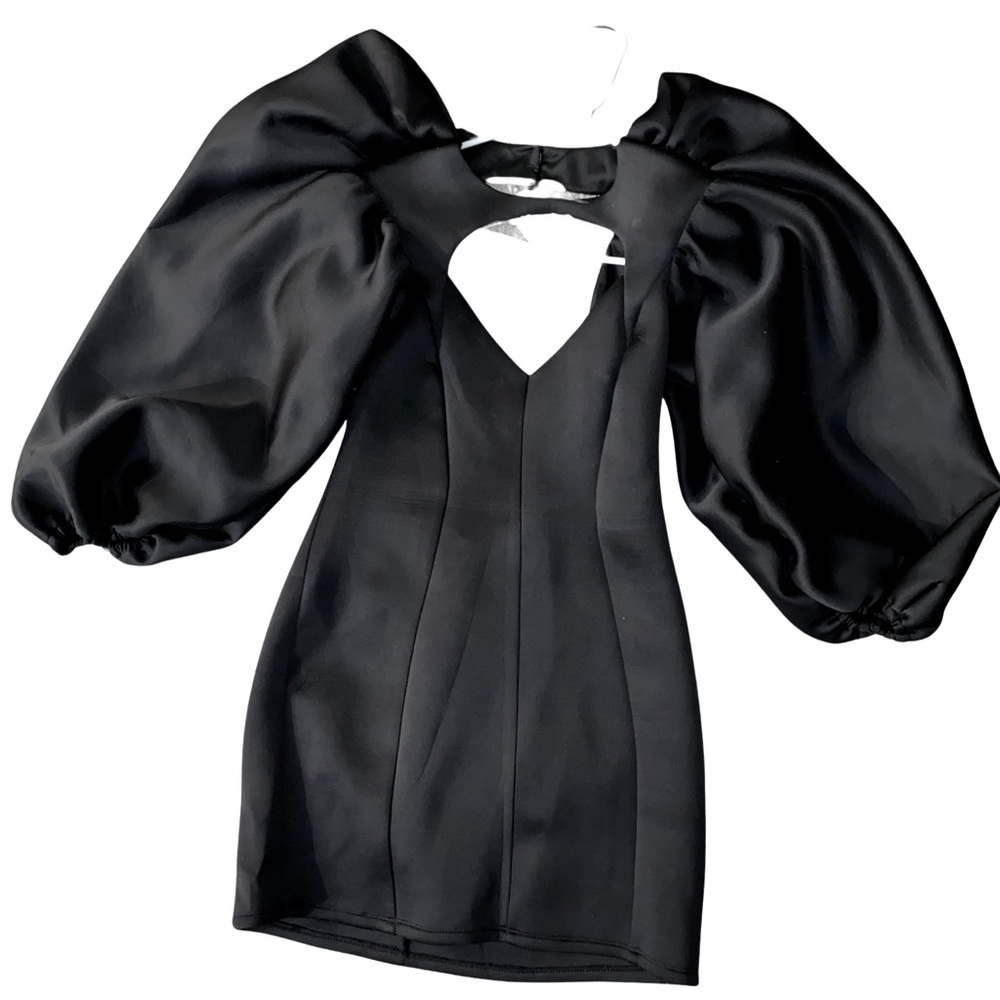 ASOS design extreme shoulder open back mini black dress.In size US 12.